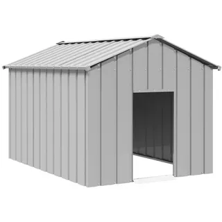 vidaXL Hundehütte mit Dach 113x153x101 cm Verzinkter Stahl