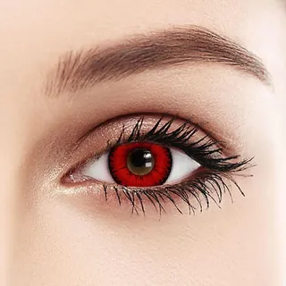 BEAUYWL Farbige Kontaktlinsen ohne Stärke mit Hohem Wassergehalt - Halloween Cosplay Linsen Karneval Motto Party Anime, 12 Monatslinsen 1 Paar (rot)