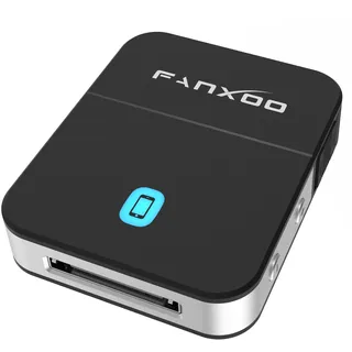 Fanxoo DockPro 30 pin Bluetooth Adapter 5.3 Audio kompatibel für 30 poliger to Lightning iPod iPhone Docking Station Receiver(Black)
