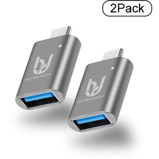 Ultra HDTV 2er-Pack USB-C auf USB 3.0A Adapter mit OTG, Blaue LED-Beleuchtung, für Ihr Typ-C Gerät wie z.B. MacBook, Chromebook, Samsung Galaxy S8/9