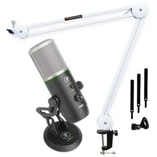 MACKIE USB-Mikrofon EM-Carbon mit Gelenkarm Weiss, Mikrofon