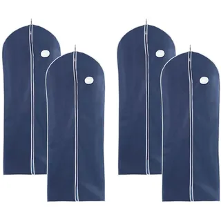 WENKO Kleidersack Modell Air (Set, 4 St) 150 x 60 cm, mit Reißverschluss, Sichtfenster & Kleiderbügelaussparung blau