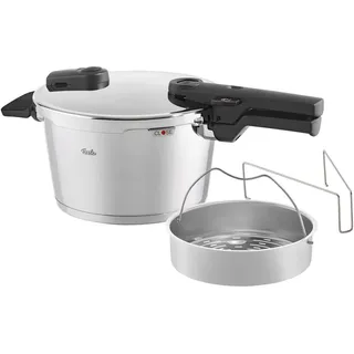 Fissler Schnellkochtopf Vitaquick® Glossy, Silber, Metall, 4.5 L, Druckregelventil, Sicherheitsverschluss, Kochen, Töpfe, Schnellkochtöpfe