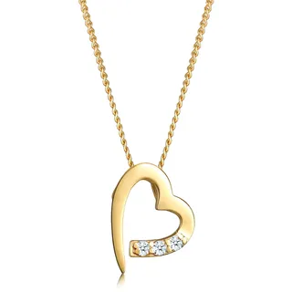 Elli DIAMONDS Halskette Herz Diamanten (0.04 ct.) in 585 Gelbgold