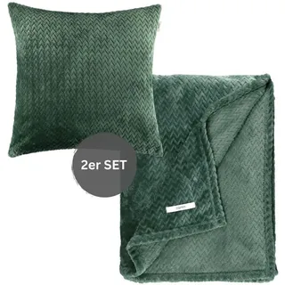 Esprit Wohndecke mit Dekokissenhülle Comfy-2 - 1 Stück 140x190 cm, Grün