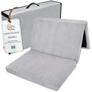 Totsy Baby Babymatratze Reisebett Matratze 60x120 cm faltbar Baby Klappmatratze hellgrau, Totsy Baby