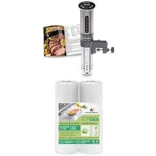 Bundle of KitchenBoss Sous Vide Garer Stick Präzisionskocher•1100W + KitchenBoss Vakuumbeutel 2 Rollen 28x600cm