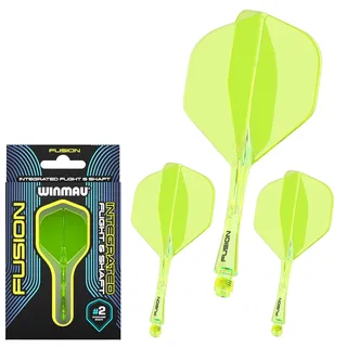 WINMAU Fusion Fluor Gelb Kurz Integriertes Dartflug und Schaftsystem – 1 Set pro Packung (insgesamt 3 Flug und Schäfte)