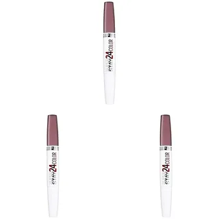 Maybelline New York Lippenstift, Super Stay 24H, Flüssig und langanhaltend, Nr. 310 Bois de Mauve, 5g (Packung mit 3)