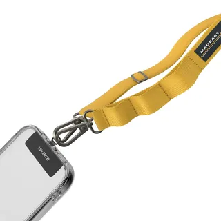 MAGEASY Universelles Handyband – Diebstahlsicheres Crossbody-Handyband für iPhone 16 Pro Max & die meisten Smartphones, für Männer & Frauen | 20mm (Senfgelb) - 35" to 63"