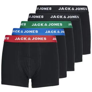 JACK & JONES Huey Boxershorts 5 Einheiten Electric Blue Lemonade / Pack Black / Black / Black / Black 16 Jahre