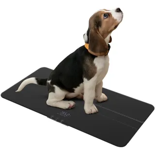 Digitale Haustierwaage - Hundewaage bis 100 kg, 10 g genauigkeit, led-anzeige, 3 wiegemodi und tara-funktion für hunde und haustiere, mit usb-kabel (Schwarz)