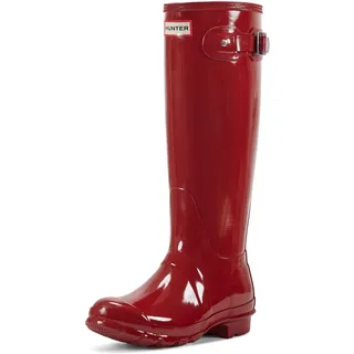 Hunter Original Gloss, Damen Kniehohe Stiefel mit dünnem Futter, Rot (Military Red), 41 EU (7 UK) - 40 EU