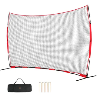 Vevor Barrikaden-Backstop-Netz, Ballsport-Absperrnetz, 507 x 140 x 312 cm Tragbare Übungsausrüstung mit Tragetasche, Schutzschirm für Baseball, Softball, Fußball für den Garten
