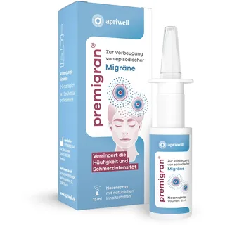 premigran® | Nasenspray zur Vorbeugung von Migräne mit oder ohne Aura | Reduziert Häufigkeit, Dauer & Intensität von Attacken | Klinisch belegte Migräne-Prävention, ab 12 Jahren | 15 ml