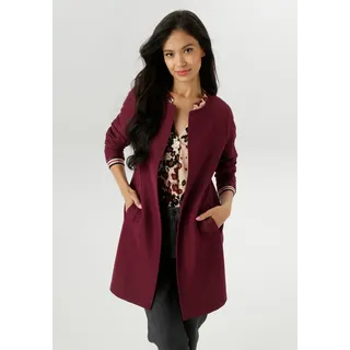 Aniston SELECTED ANISTON SELECTED, Damen, Gr. 36, rot (bordeaux), Ottomane, Obermaterial: 100% Polyester, unifarben, figurumspielend ca. Mitte Oberschenkel, Rundhals, eingesetzt normaler Saum, Blazer Longblazer, in modischer Länge, Topseller