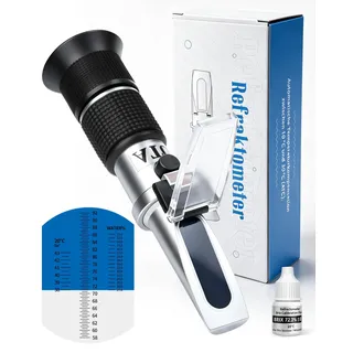 LAOYE 3IN1 Refraktometer Honig Wassergehalt 12-27% Brix 58–92% Baumé 38-43°Bé Imker Refraktometer Honey Refractometer ATC mit Kalibrierung Honey Tester für Honig Pflanzenölen Zuckersirup Melass
