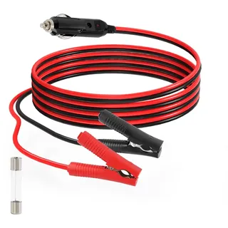 ELFCULB Krokodilklemmen auf Zigarettenanzünder Stecker, 14AWG Batterieklemmen an 12V Zigarettenanzünder Stecker für Boote, Autos, UTVs (1.5m)