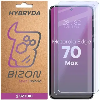 Flexibles Hybridglas für Motorola Edge 70 Max, Bizon Hybrid Mule Duo, 2 Stück