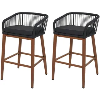 Proregal 2er-Set Rope-Barhocker HxBxT 92x51x53 cm Gartenmöbel, Gartenstühle, Gartenstühle