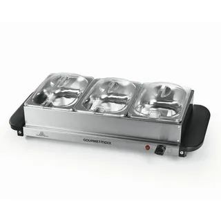 GOURMETmaxx Buffetwärmer silber Metall, Kunststoff, B/H/L: ca. 14.7x27.8x54.6 cm, - silber