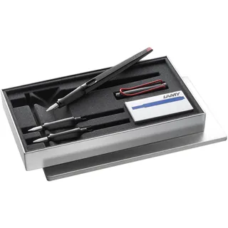 Lamy joy black Kalligraphie Füller Set – Schönschreibfüller mit 3 versch. Federn (1,1/1,5/1,9 mm) - Füllhalter mit Bandzugfeder & ergonomischem Griff – inkl. 5 Tintenpatronen T 10 blau