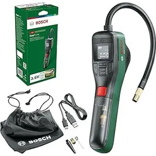 Bosch elektrische Fahrradpumpe/Luftpumpe/Mini Kompressor EasyPump (3,0 Ah Akku, 3,6 Volt, Autostop-Funktion, 150 PSI, 10,3 bar, LED, über USB-Cwie...