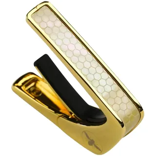 Thalia Premium Series Kapodaster mit Gold-Finish und Vintage Perlmutt Honeycomb Einlage