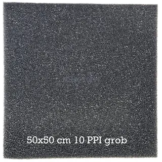 koi- und bonsaipark herdecke KH 1x Filterschaum in schwarz - Filterschwamm Teichfilter -Filtermatten für Aquarien - Filtermaterial- 50x50x3cm- PPI0-PPI20-PPI30-grob mittel-fein-Hamburger Mattenfilter (grob 50x50x3 cm 10PPI)