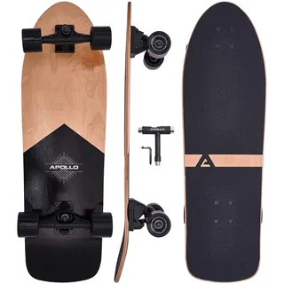 Apollo Surfskate pro Board | midi Longboard für Erwachsende, Kinder mit hochwertiger Surf Skate Achse | Mini Cruiser Board für Streetsurf | Carving & Pumping, Skateboard Kinder ab 6 Jahre