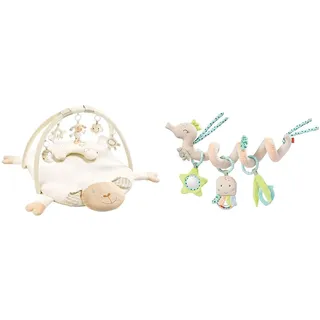 Fehn 3-D-Activity-Decke Spielbogen Schaf & Activity Spirale Seepferd - Kinderwagen Spielzeug zum Fühlen und Greifen