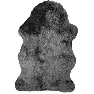 Lammfell  (Grau, Länge: 90 cm, 100 % Echtfell)
