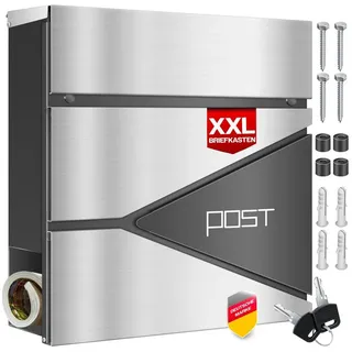 Kesser Briefkasten Edelstahl silberfarben inkl. Zeitungsfach