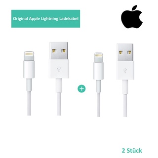 2x Original Apple Lightning Ladekabel 1 Meter für iPhone 5, 6, 7, 8, X, XR, 11, 11 Pro MD818ZM/A