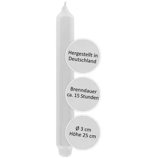 Fink Adventskerze FINK Stabkerze Candle - weiß - H. 25cm x B. 3cm x D. 3cm (1 Stück) weiß