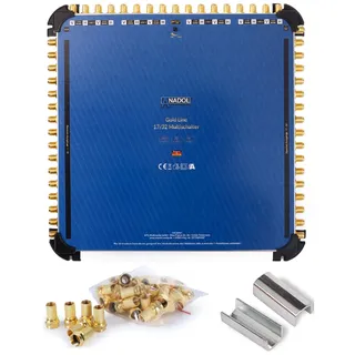 Anadol [Test 2X SEHR GUT*] Anadol Gold Line 17/32 Multischalter - für 4 Satelliten & 32 Teilnehmer - Sat Switch, sparsam Multiswitch - Digital, 4K UHD, externes Netzteil + Aufdrehhilfe + 49 F-Stecker