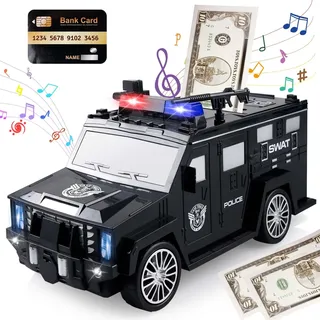 Geldtransporter Sparschwein – Kreative Elektronische Spardose, Sparschwein mit Passwortschloss, Bankkarte, Diebstahlalarm, Soundeffekten, Beleuchtung