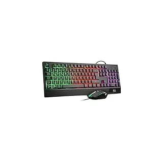 Rii Gaming Tastatur und Maus Set, Maus und Tastatur, RGB Hintergrundbeleuchtung QWERTZ (DE-Layout), Regenbogen Farben Beleuchtete USB Wasserdicht Tastatur und Maus mit 3200 für Pro PC Gamer