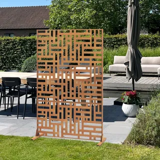 casa.pro Trennwand Bernalda 180x120 cm Stahl Edelrost