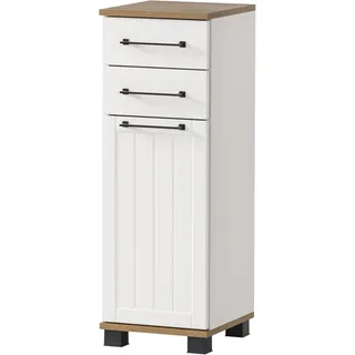 Schildmeyer MÖBELPARTNER Badschrank Jelda 154177 eiche landhaus, weiß 30,3 x 32,6 x 88,1 cm