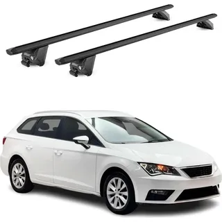 Aurilis Dachträger Gepäckträger für Seat Leon SW 2014-2025 Aluminium Schwarz 2 tlg ABE