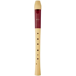 Moeck 1025 Flauto 1 Sopranblockflöte Deutsch Einfachloch Spezialkunststoff Beige mit rotem Ring C-Sopran-Blockflöte Schulblockflöte
