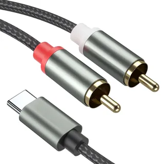 Froggen Audiokabel USB Typ C auf 2 RCA, USB Typ C Stecker auf 2 Cinch-Stecker kompatibel mit iPhone Huawei Samsung Xiaomi Laptop Verstärker Home Theater LG Lautsprecher TV DVD Verstärker Hi-Fi