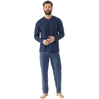 MEY Schlafanzug Straight Blau XL