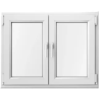 Doppelflügelfenster ohne Mittelsteg, Kunststoff, aluplast IDEAL® 4000, Weiß, 100x80 cm, individuell konfigurieren