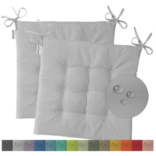 heimtexland Sitzkissen 40 x 40 x 3 cm grau 2-tlg.