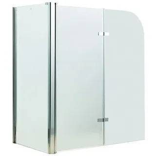 MuCoLa Badewannenaufsatz Eck Duschabtrennung Badewannenaufsatz Badewannenfaltwand Duschkabine weiß