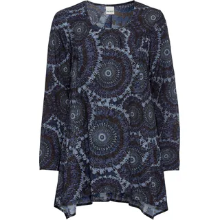 Viskose-Tunika, Druck blau, 38