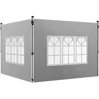 Outsunny Seitenteile für Pavillon 3x3/3x4 m 2 Stück Hellgrau 2,95 x 1,95 m
