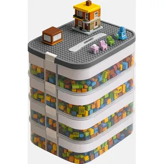 Kruzzel Bausteine Aufbewahrungsbox 29 L 4-tlg. transparent